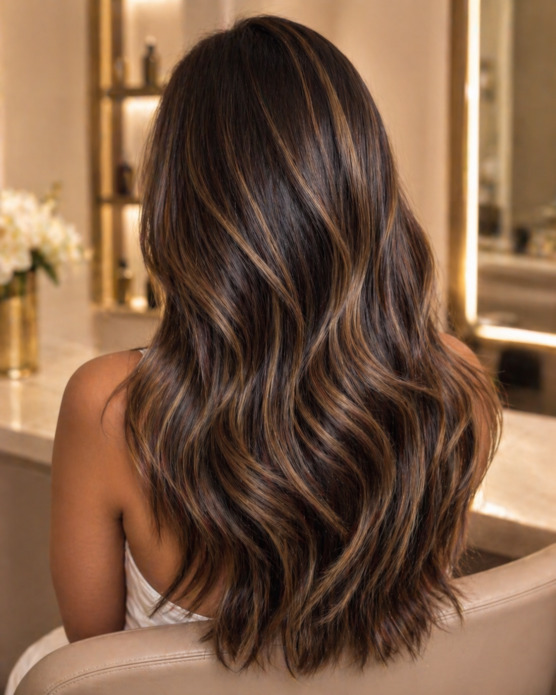 Color gloss and highlights style with dimensional shine